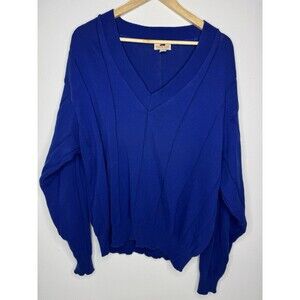 Vintage Winona Knits Pullover Blue Sweater V Neck Grandpa USA MN Made Mens 2XL